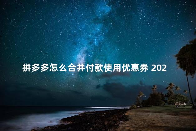 拼多多怎么合并付款使用优惠券 2022双十一怎么合并付款最划算